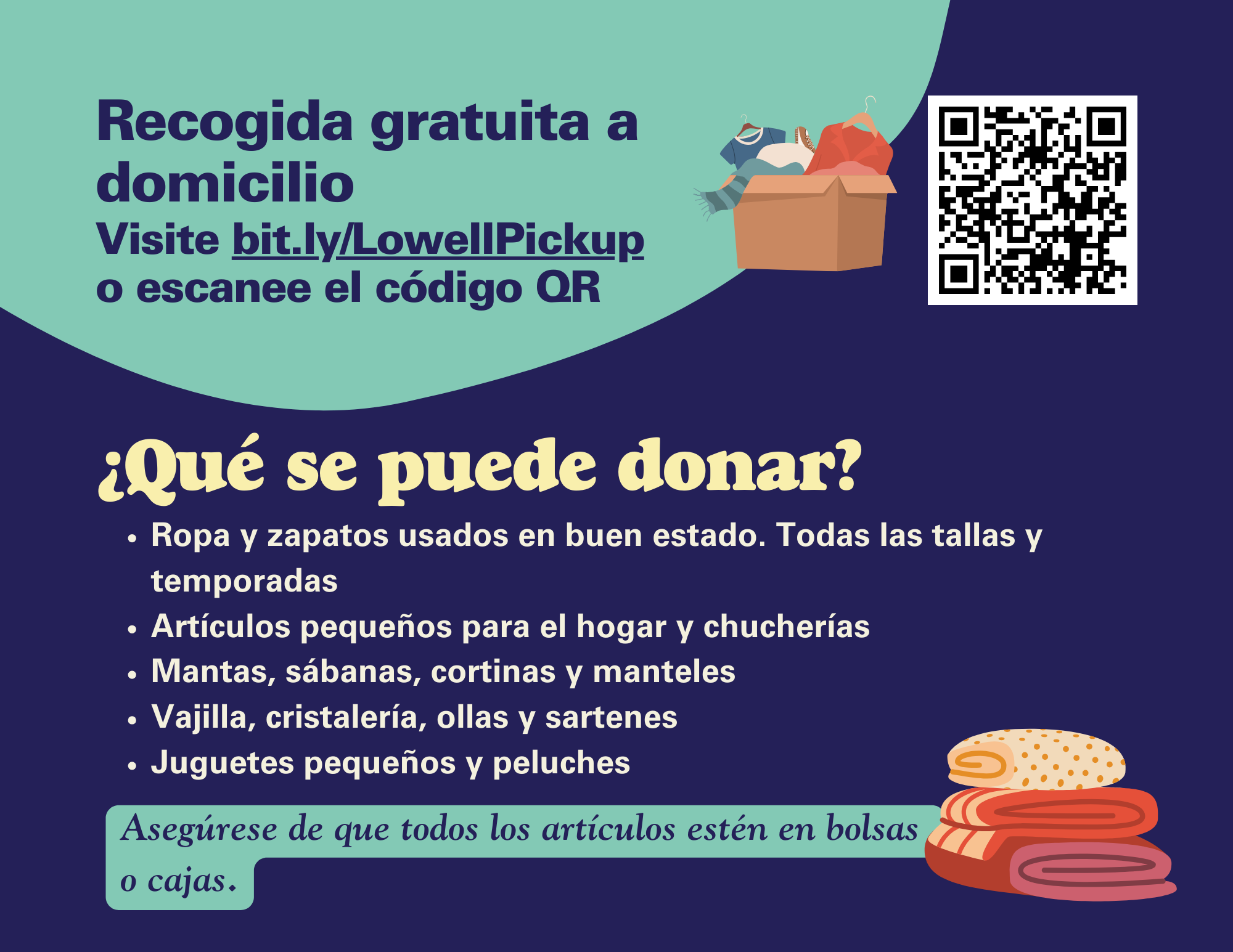 What can be donated? Free curbside pickup information in Spanish